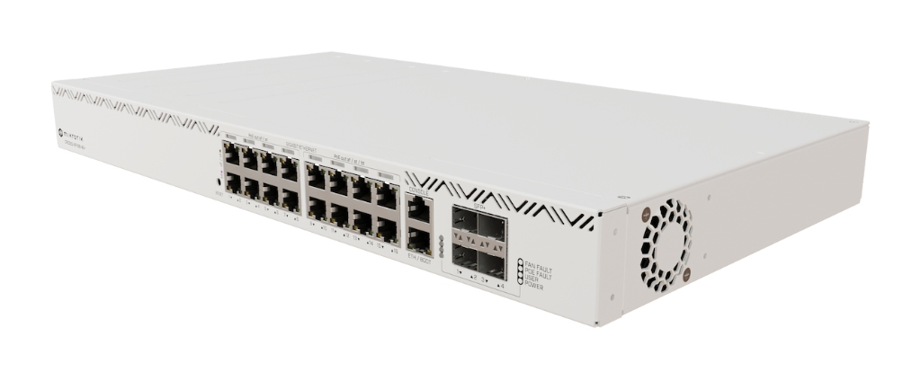 CRS320-8P-8B-4S+RM-Mikrotik CRS320-8P-8B-4S+RM 802.3bt PoE++ Switch, 8x af/at + 8x bt, 4x 10G SFP+