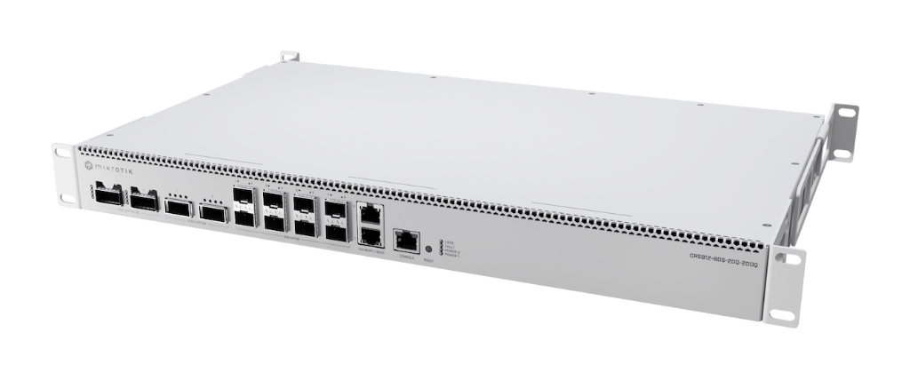 CRS812-8DS-2DQ-2DDQ-RM-Mikrotik CRS812-8DS-2DQ-2DDQ-RM | 400G Leaf Spine Switch, 2×400G QSFP-DD, 8×50G SFP56