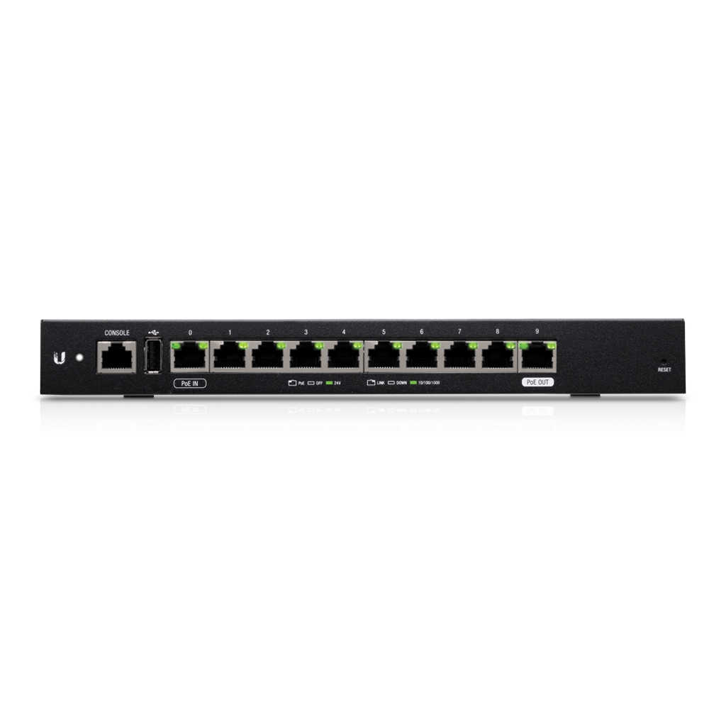 -Ubiquiti EdgeRouter 10 (ER Gigabit RJ45 Port, PoE Giriş ve Passthrough Destekli Profesyonel Router