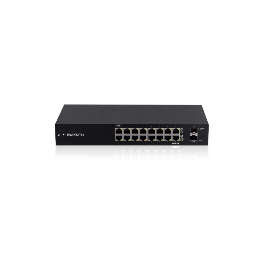 ES-18X-Ubiquiti Networks EdgeSwitch 18X 16 Gigabit RJ45, 2 SFP Port, Fanless and Affordable WISP Switch (ES-18X)