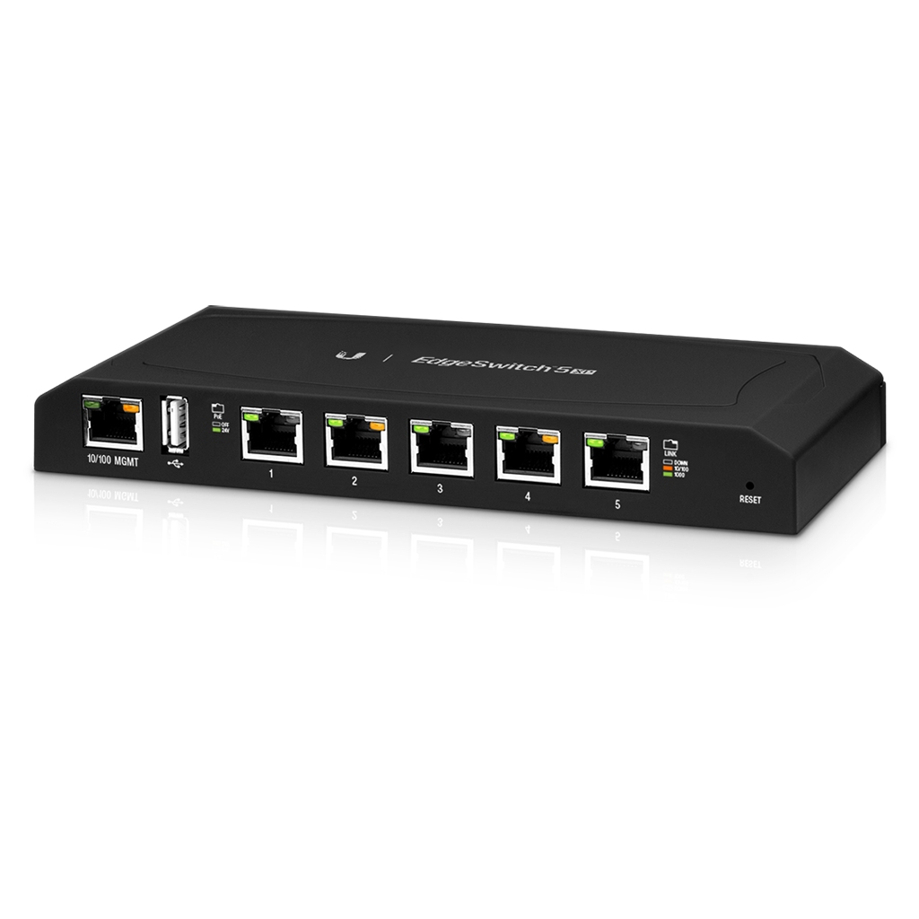 ES-5XP-Ubiquiti EdgeSwitch 5XP 5 Gigabit PoE Portlu, Kompakt ve Güçlü Pasif Switch (ES-5XP)